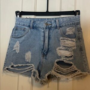 Distressed Denim Shorts